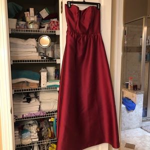 6 WINE / DEEP RED SATEEN TWILL BALL GOWN!